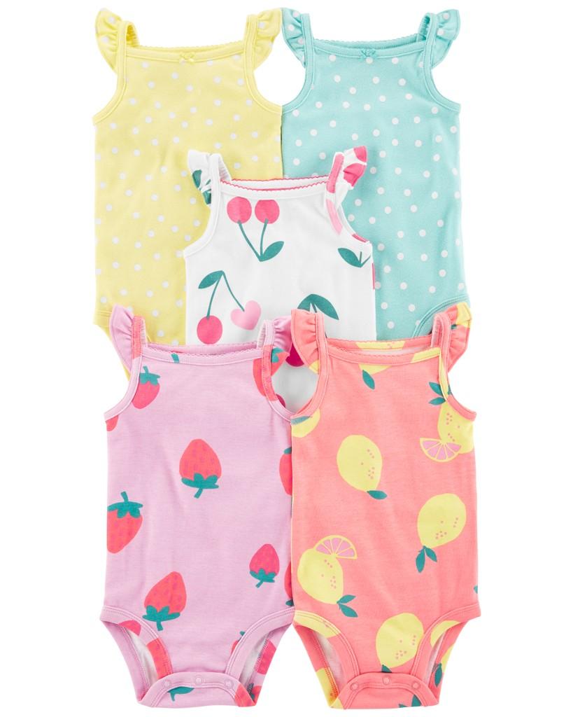 CARTER'S Body na ramienka Dots Fruit dievča 5ks NB/ veľ. 56 1N043210_NB