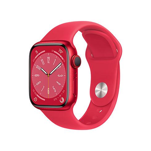Apple Watch 8 GPS + Cellular 41mm RED Aluminium Case with RED Sport Band MNJ23CS/A