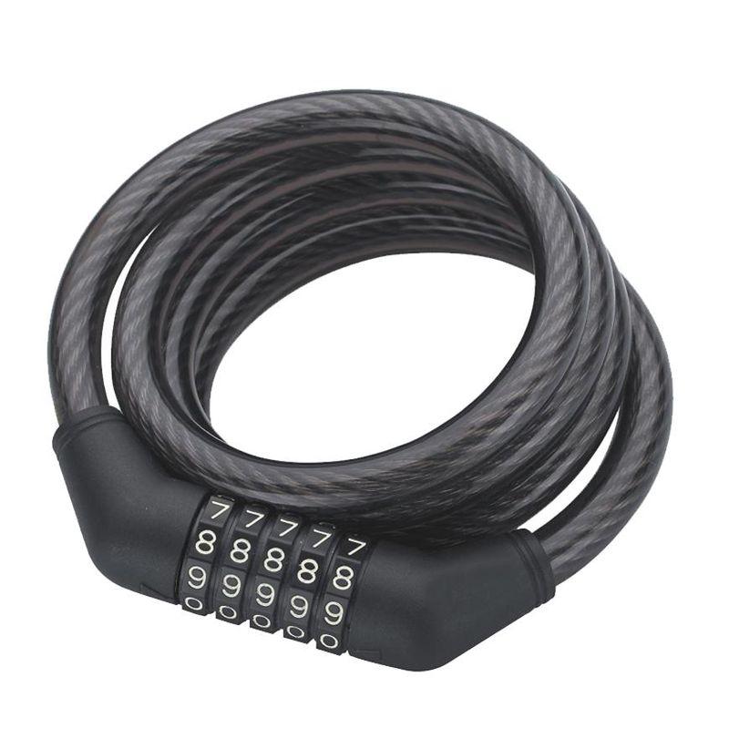 Strend Pro ZOLI 87620 252260 - Zámok, 10 mm x 120 cm, na bicykel, 5 číselný kód, špirála
