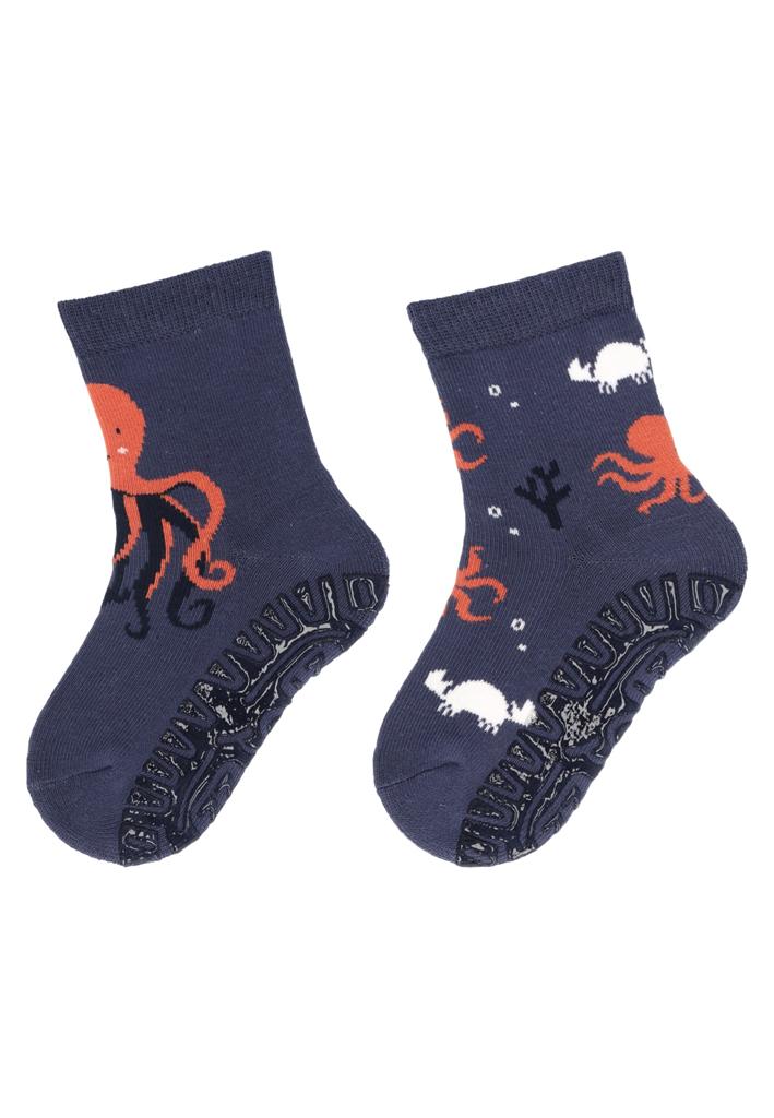 STERNTALER Ponožky protišmykové Chobotnice AIR 2ks v balení modrá chlapec veľ. 20 12-24m 8032421-355-20