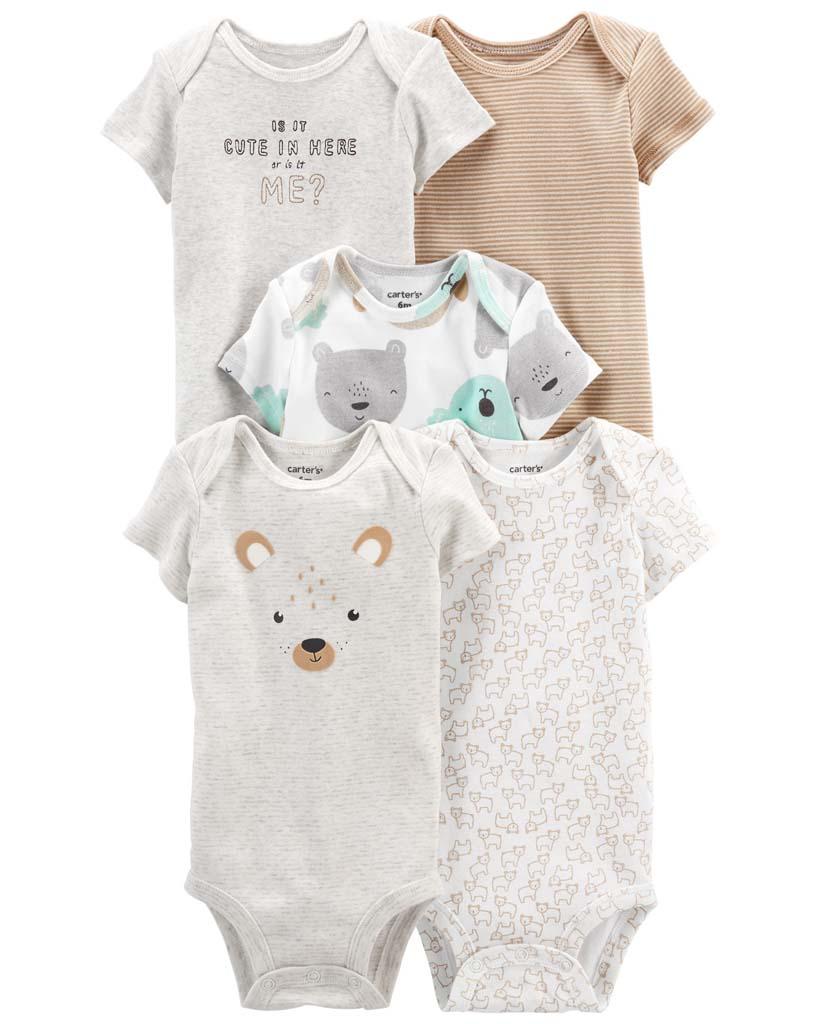 CARTER'S Body krátky rukáv Animals neutrál LBB 5ks PRE 1L773710_PRE