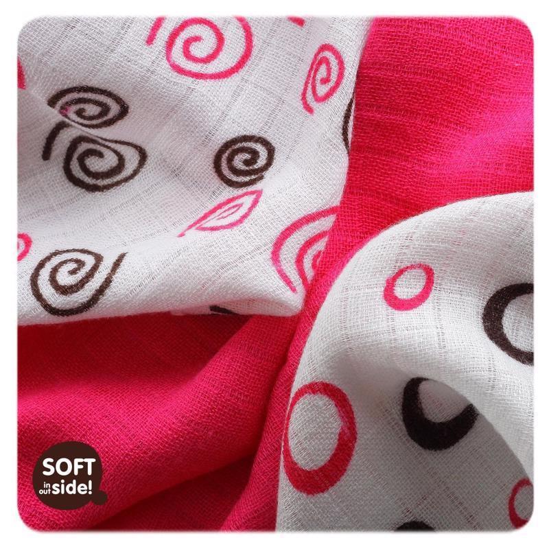 KIKKO Obrúsky bambusové Spirals&amp;Bubbles 30x30 cm, magenta 9 ks BMB030003
