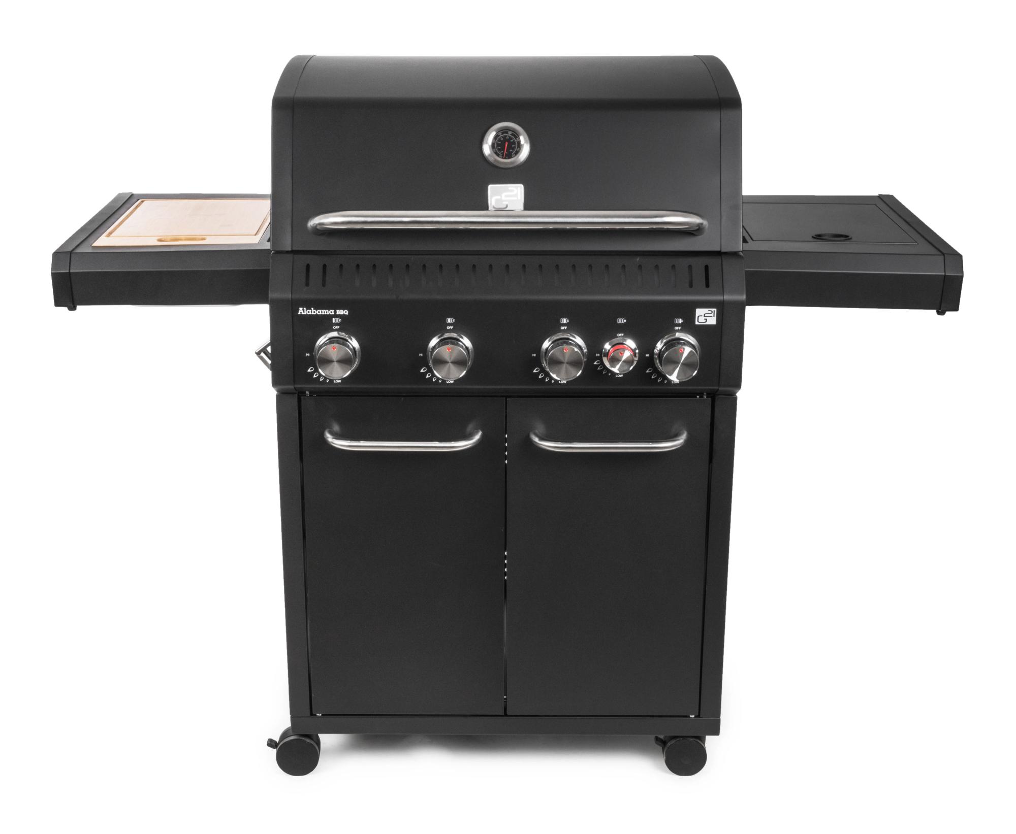 G21 Alabama Black BBQ Premium Line 63903110 - Plynový gril, 5 horákov + redukčný ventil