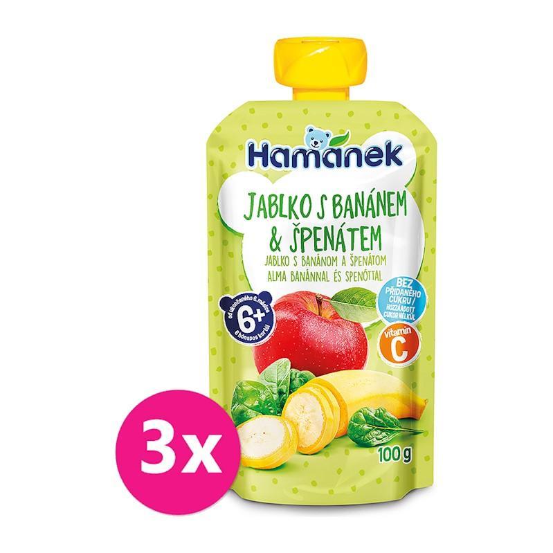 3x HAMÁNEK Kapsička Jablko, banán, špenát 100 g VP-F140952