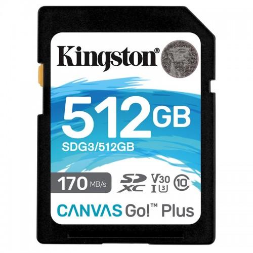 Kingston Canvas Go Plus SDXC 512GB Class 10 UHS-I (r170MB,w90MB) SDG3/512GB