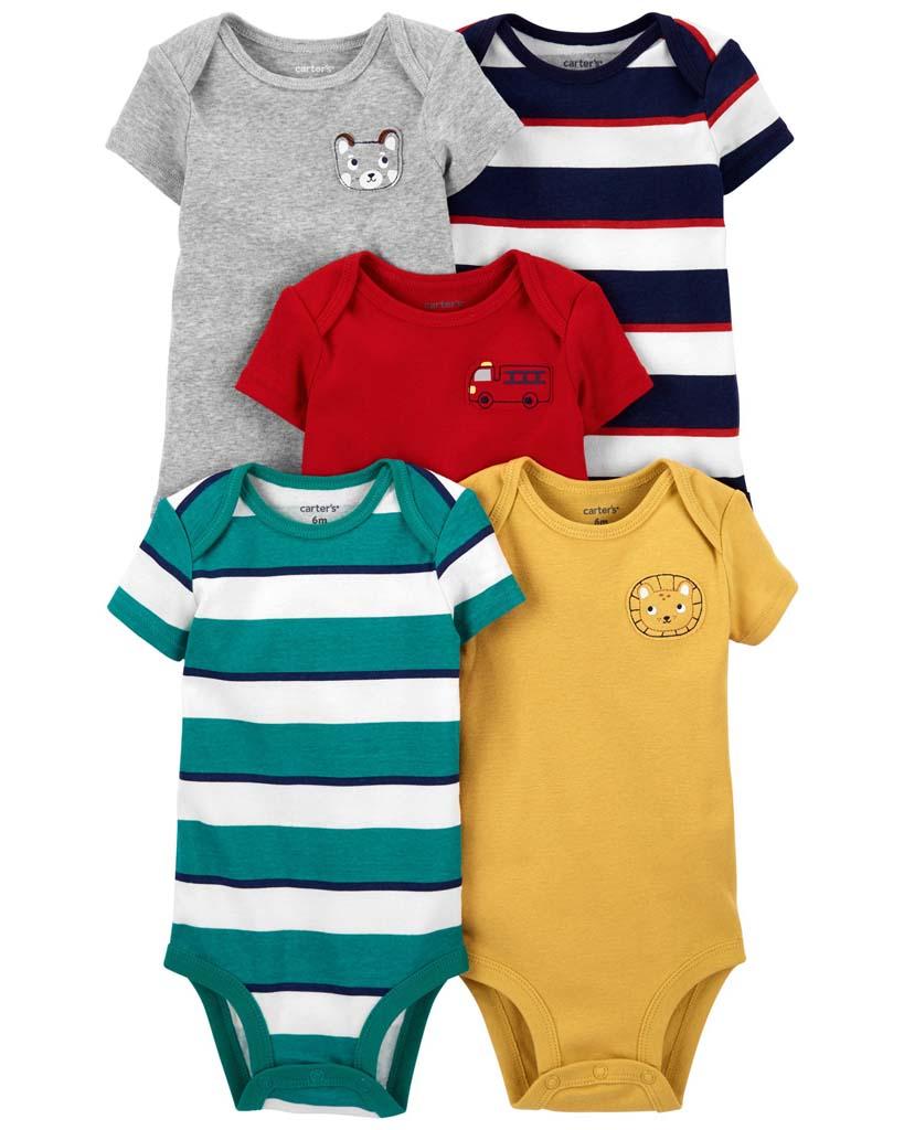 CARTER'S Body krátky rukáv Stripe chlapec LBB 5ks NB/ veľ. 56 1L764810_NB