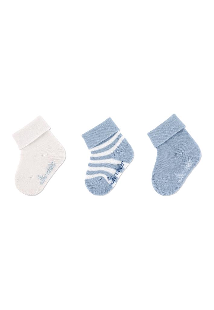 STERNTALER Ponožky krátke bavlna GOTS 3 ks v balení modrá chlapec veľ. 18 6-12m 8402280-318-18