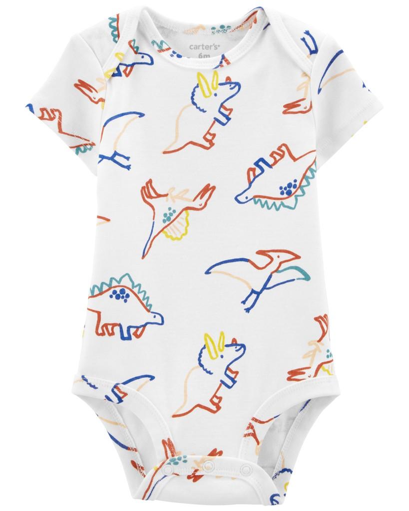 CARTER'S Body krátky rukáv Ivory Dino chlapec NB/ veľ. 56 1N074510_NB
