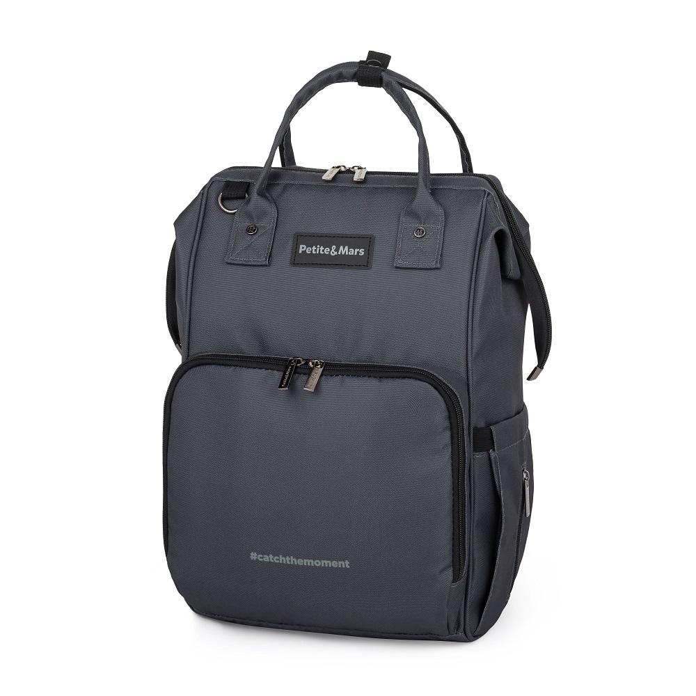 PETITE&amp;MARS Taška/Batoh prebaľovací na kočík Jack – séria Catchthemoment Ultimate Grey 507840
