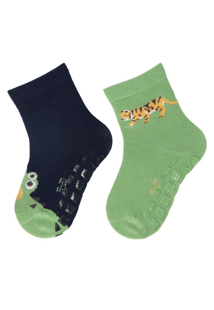 STERNTALER Ponožky protišmykové Tiger a Krokodíl ABS 2ks v balení modrá chlapec veľ. 20 12-24m 8002421-300-20
