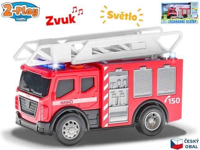 MIKRO - 2-Play Traffic Auto hasiči CZ design 14cm voľný chod so svetlom a zvukom 510343