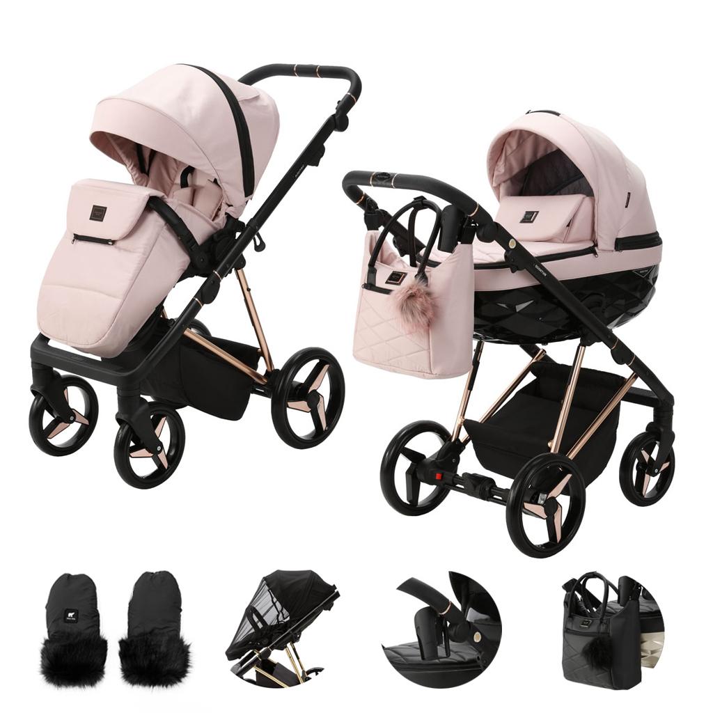 ADAMEX Kočík kombinovaný Quantum Special Edition Pink/Rosegold TK-748-SE