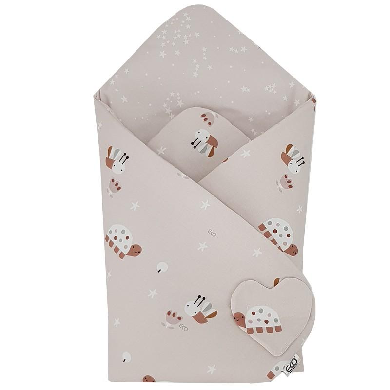 EKO Zavinovačka bavlnená obojstranná Bees Stars Beige 75x75 cm RO-33-BEES-STARS