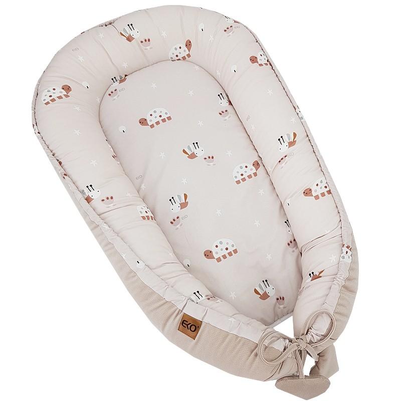 EKO Hniezdo pre bábätko VELVET Bees Beige 90x60 cm CO-09-BEES