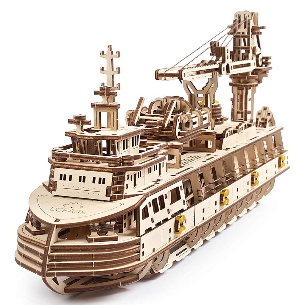 UGEARS 3D drevené mechanické puzzle Výskumná loď UG70079