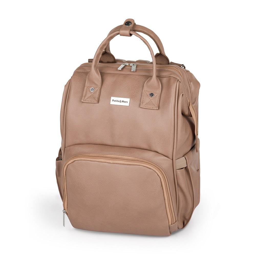 PETITE&amp;MARS Taška/Batoh prebaľovací na kočík Jasper Camel Beige 511570