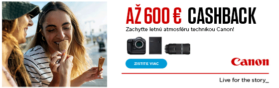 Letný cashback Canon - získaj až 600€ späť