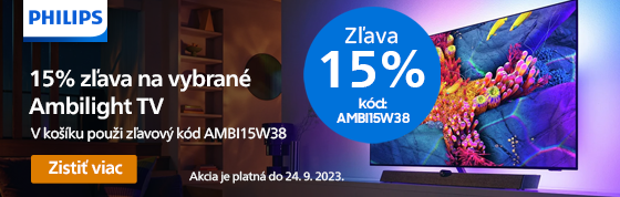 15% Zľava na vybrané Philips Ambilight TV