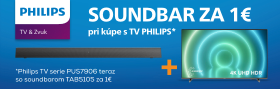 Philips TV serie PUS7906 teraz so soundbarom TAB5105 za 1€