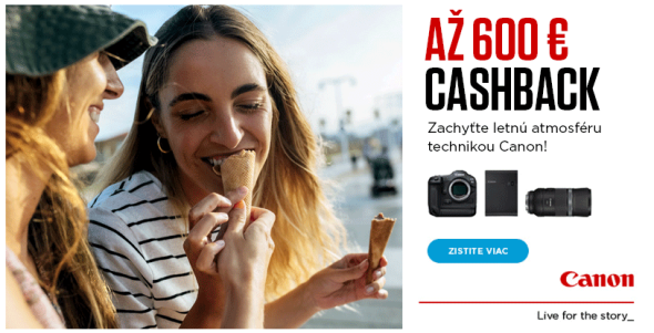 Letný cashback Canon - získaj až 600€ späť