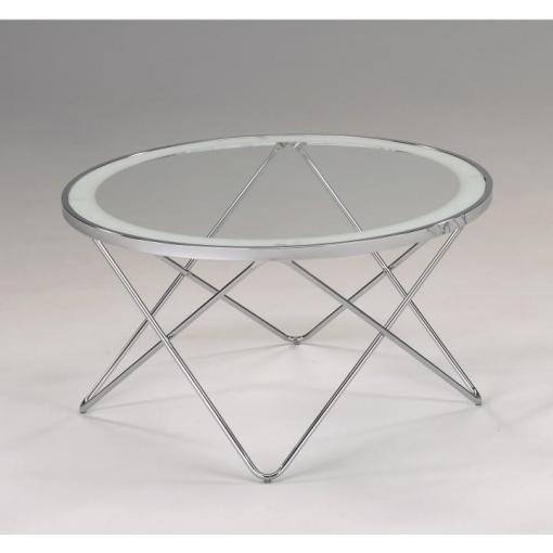 LEONEL - konferenčný stolík 85x85x45cm chróm/sklo