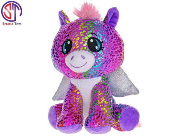 MIKRO -  Pegas Star Sparkle plyšový farebný 16cm sediaci 0m+ - Plysová hracka