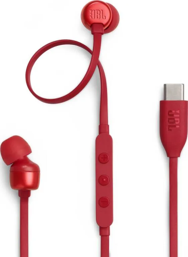 JBL Tune 310C červené - Káblové USB-C slúchadlá do uší s vysokým rozlíšením