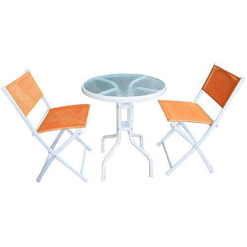 Strend Pro GARDENIA ORANGE vystavený kus - Set balkónový, stôl+2ks stolička oranžová