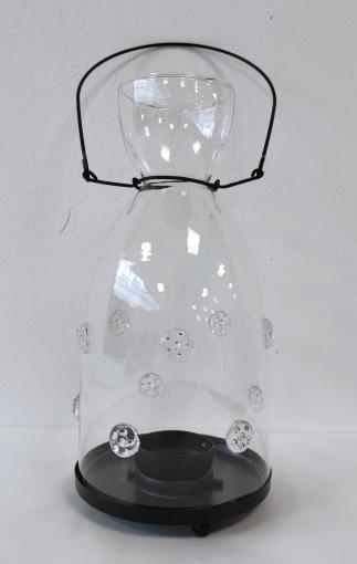 Florasystém - Lampáš sklo + kov 21cm