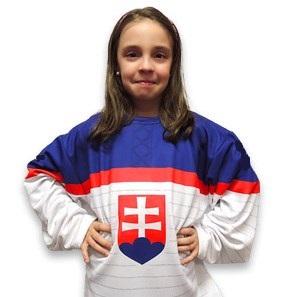 Dres Slovensko s hymnou biely - detský veľkosť 146 - Hokejový dres