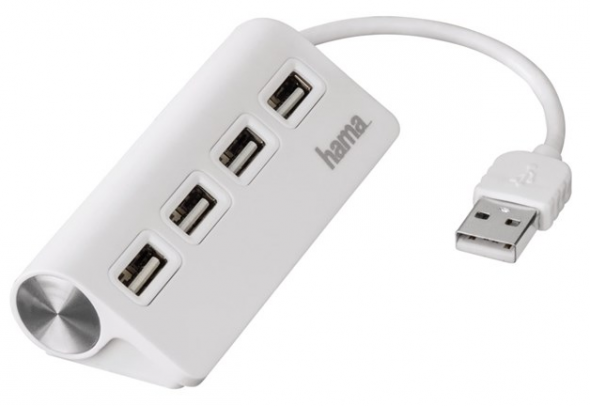 Hama USB 2.0 rozbočovač 1:4 (HUB) biely - USB rozbočovač