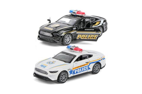 Wiky Auto policajné kovové 12,5cm- čierne - auto
