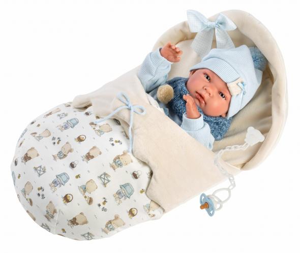 Llorens Llorens 73885 NEW BORN CHLAPČEK - realistická bábika bábätko s celovinylovým telom - 40