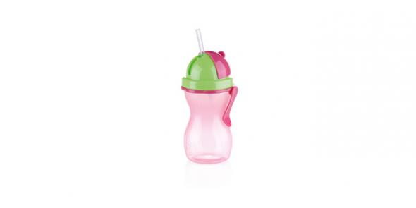 Tescoma Bambini - Detská fľaša so slamkou BAMBINI 300 ml - zelená, ružová