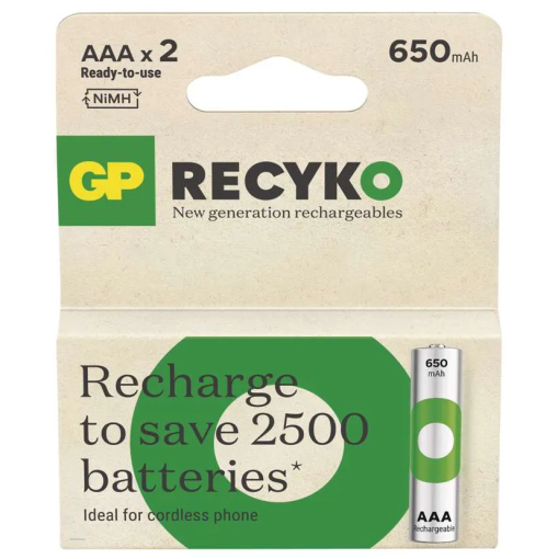 GP ReCyko HR03 (AAA) 650mAh 2ks - Nabíjacie batérie
