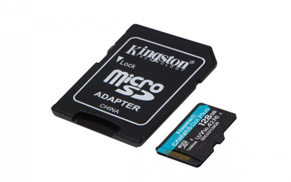 Kingston Canvas Go Plus MicroSDXC 128GB class 10 (r170MB,w90MB) - Pamäťová karta + adaptér