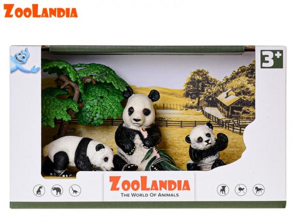 MIKRO -  Zoolandia panda s mláďatami a doplnkami - Zvieratká