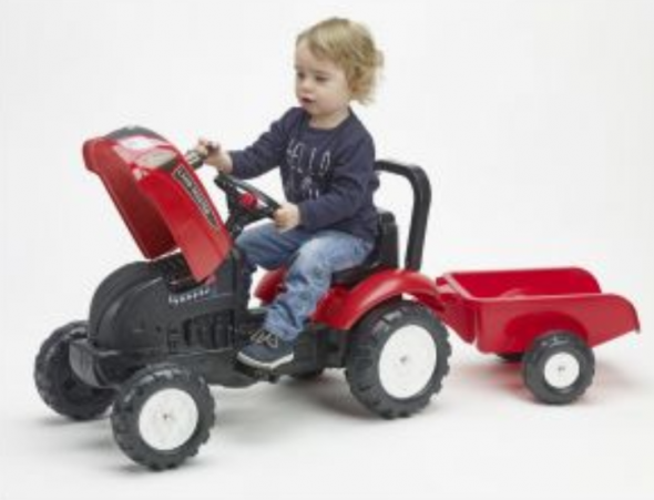 FALK Šliapací traktor Garden MSTER s nakladačom a vlečkou zelený - Detské šlapadlo