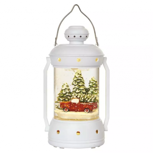 Emos LED vianočný lampáš, 19.5cm, 3× AA, vnút., teplá biela, časovač - Vianočná dekorácia