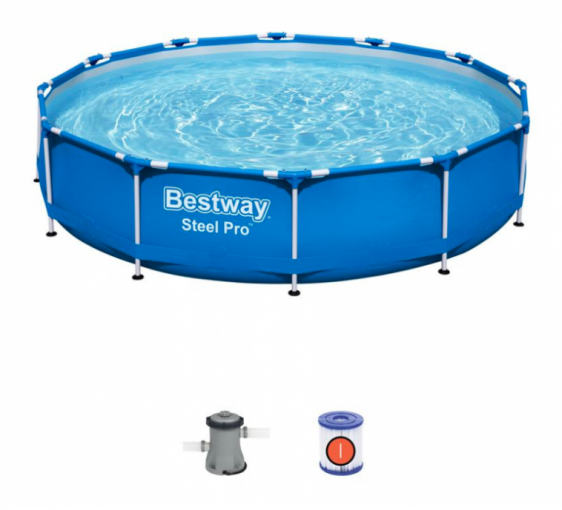 Bestway Záhradný bazén Bestway Steel Pro 3.66m x 76cm Pool Set s kartušovou filtráciou - Bazén