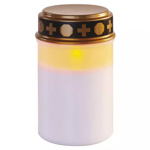 Emos LED náhrobná sviečka 12.5cm, 2xC, vonkajšia aj vnútorná, vintage, časovač - LED hrobová sviečka