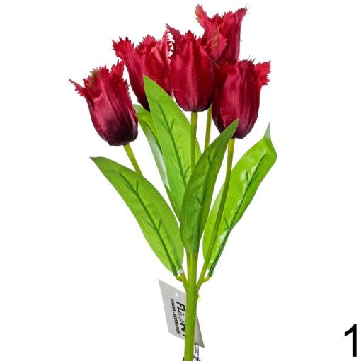 Kytica tulipán BORDOVÁ 31cm - Umelé kvety