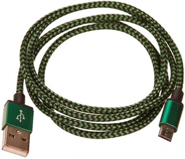 CellFish  univerzálny pletený kabel microUSB zelený (bulk) - kábel microUSB