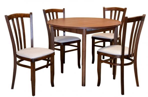 CORNO P+D3622 OR Rapide 201 - Set stôl Corno pevný 100cm+4ks stolička 3622 orech, látka Rapide 201 biela
