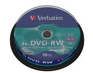 Verbatim DVD-RW 10ks, 4.7GB 4x - DVD disk
