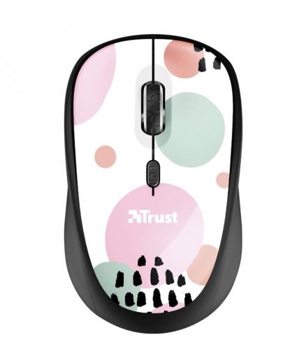 Trust Yvi Pink Circles - Wireless optická myš