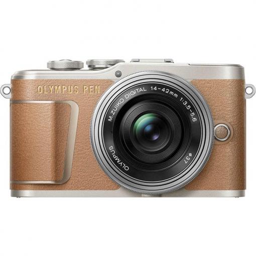 Olympus PEN E-PL9 + 14-42mm EZ Pancake hnedý - Digitálny fotoaparát
