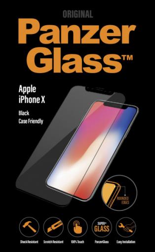 PanzerGlass Tvrdené sklo pre iPhone 8, čierna, kompatibilita s puzdrom - sklo pre iPhone 8, čierna, kompatibilita s puzdrom