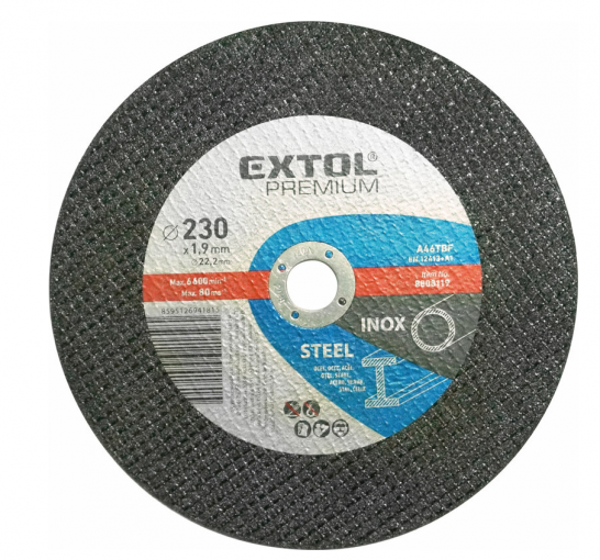 EXTOL - Kotúč rezný na kov, 230x1,9x22