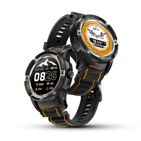 HAMMER Watch PLUS oranžovo čierne - Smart hodinky